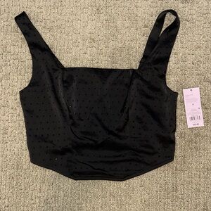 Black Sleeveless Crop Top